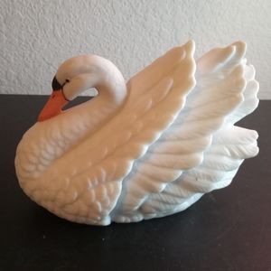 Royal Heritage Hand Painted 5" Bisque Porcelain Swan